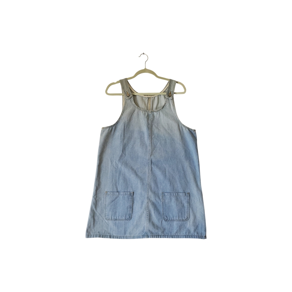 Womens Light Blue Denim Bib Overall Casual‎ Dress Pockets Size Medium
